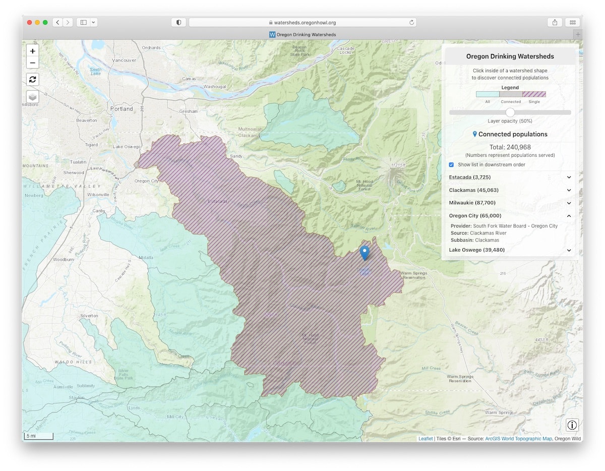 Oregon Drinking Watersheds on the Web