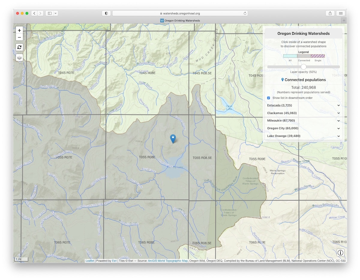 Oregon Drinking Watersheds on the Web