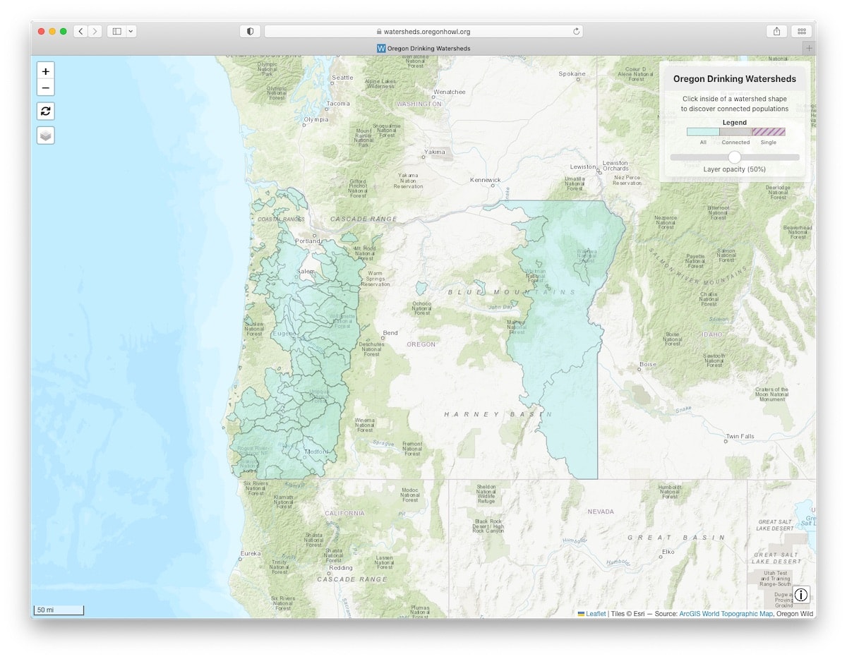 Oregon Drinking Watersheds on the Web